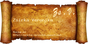 Zsirka Veronika névjegykártya